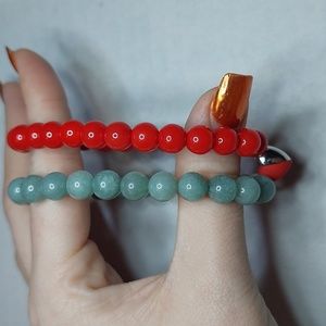 Customizable Couple stone bracelet bundle/alloy magnetic heart